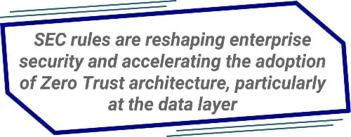 SEC rules are reshaping enterprise security and accelerating the adoption of Zero Trust architecture, particularly at the data layer