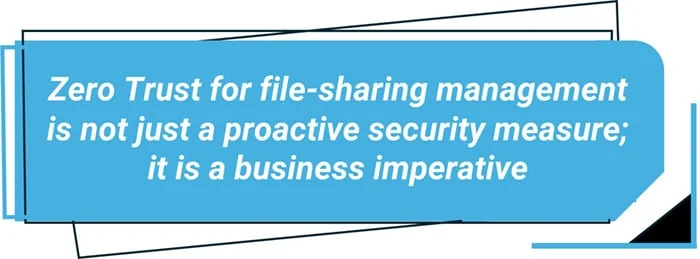 Zero Trust for file-sharing management is not just a proactive security measure; it is a business imperative