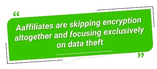 Affiliates are skipping encryption altogether and focusing exclusively on data theft