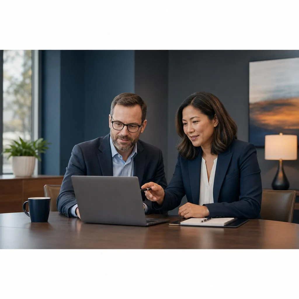 Financial professionals collaborating with an external advisor