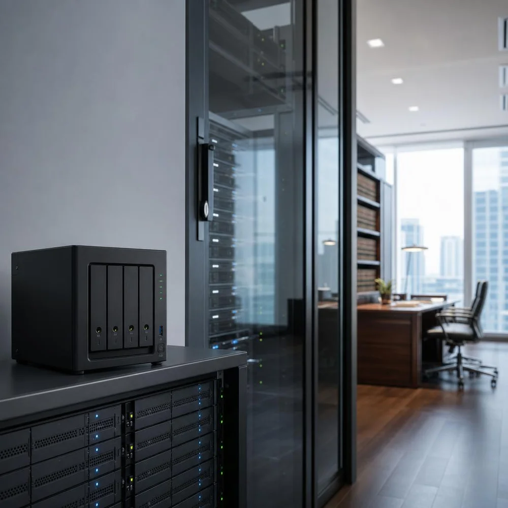 File server and NAS storage equipment in a modern law office